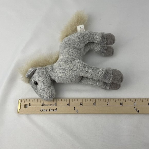 Russ Horse Gray 7 inch Plush Stuffed Animal Toy Tan Mane Tail - Picture 3 of 4